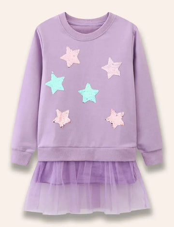 Sequined Star Tulle Fustei de fustă